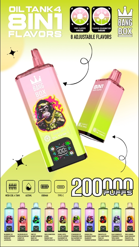 BANG BOX 200 000 potáhnutí — 8 In1 Vape