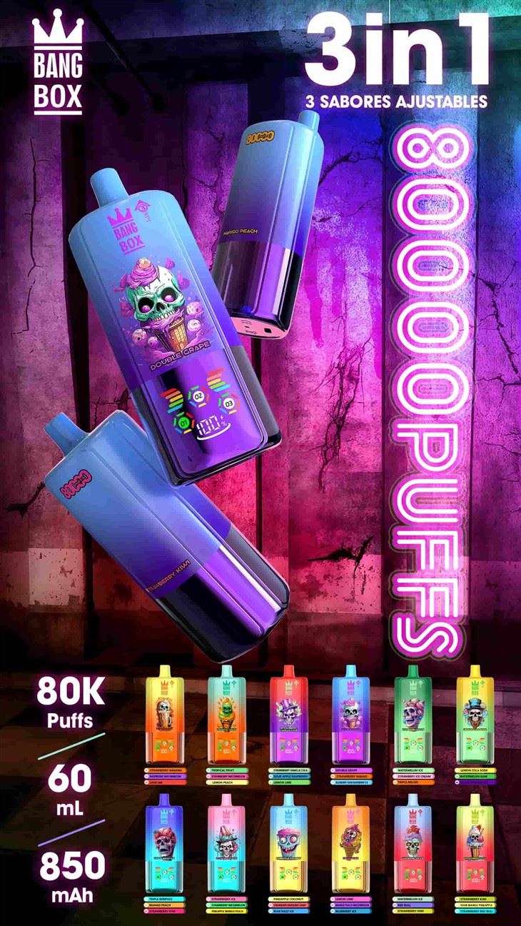 BANG BOX 80k Puffs 3v1 E-cigareta s nastavitelnou příchutí